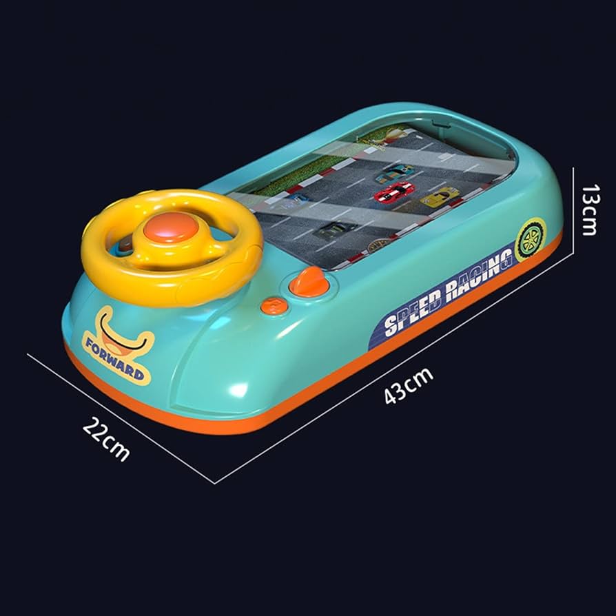 Children’s Racing Car Adventure Steering Wheel Electric Desktop Game Avoid Simulated Driving Educational Toys