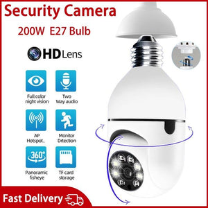 E27 PTZ Bulb WiFi Waterproof 360° Wireless Security Camera