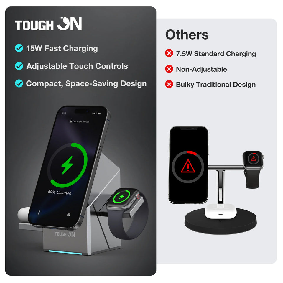 CYBER T 15W Qi2 Certification magnetic 3-in-1 wireless charger