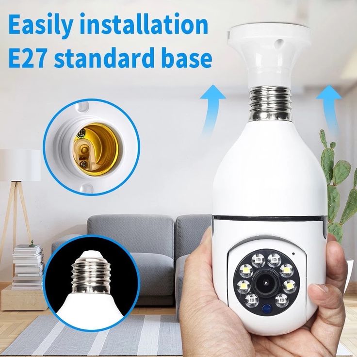 E27 PTZ Bulb WiFi Waterproof 360° Wireless Security Camera