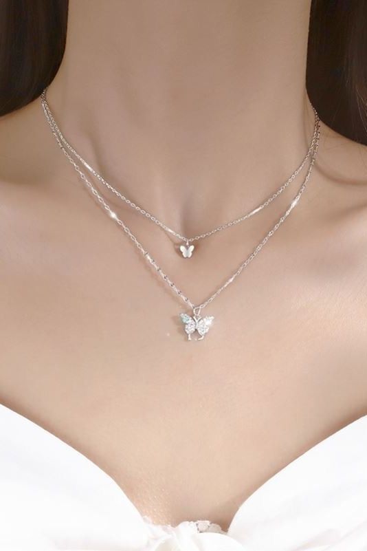 Double layer Butterfly Necklace