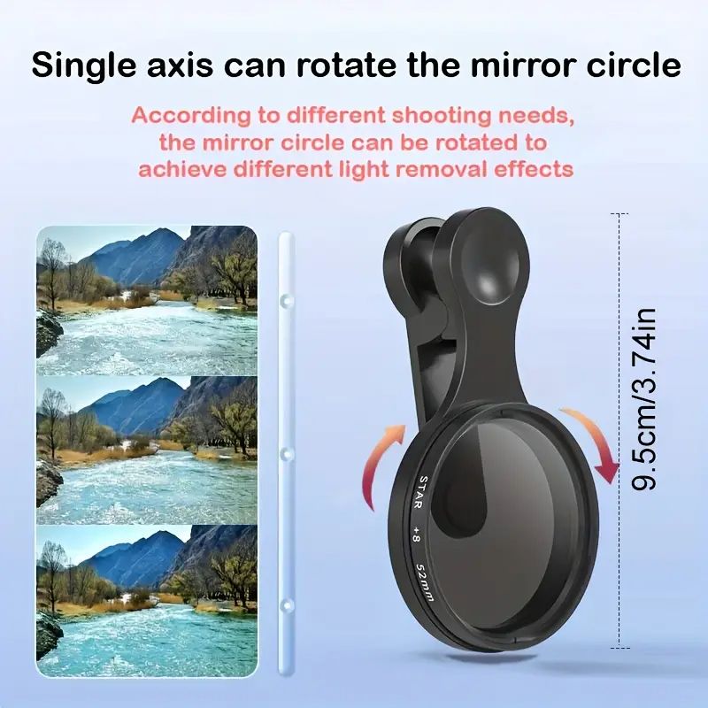 52mm Clip-on CPL Phone Camera Lens Filter Kit (High Quality)