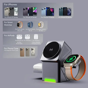 CYBER T 25W Qi2 Certification magnetic 3-in-1 wireless charger
