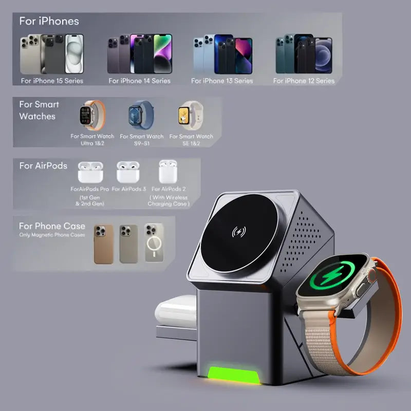 CYBER T 25W Qi2 Certification magnetic 3-in-1 wireless charger