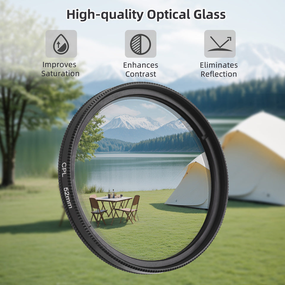 52mm Clip-on CPL Phone Camera Lens Filter Kit (High Quality)