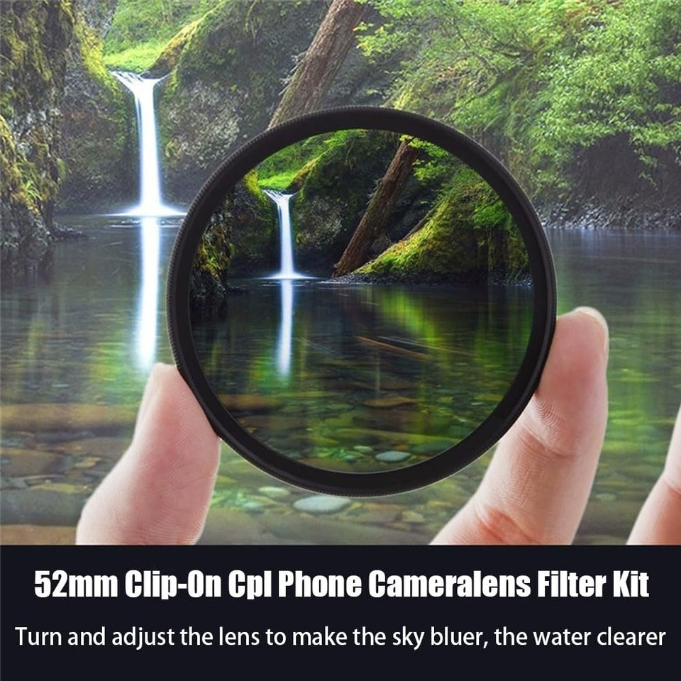 52mm Clip-on CPL Phone Camera Lens Filter Kit (High Quality)