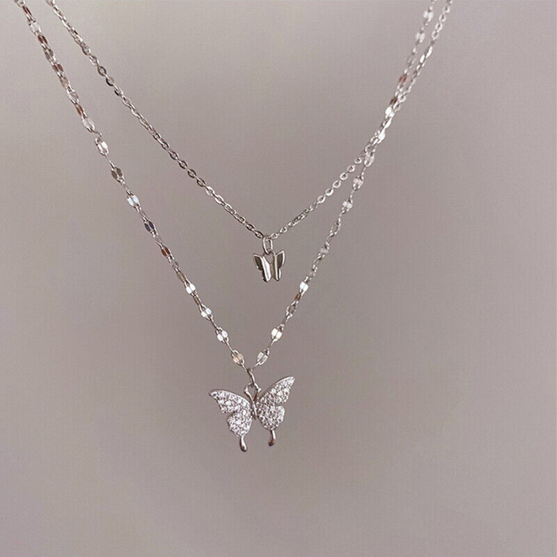 Double layer Butterfly Necklace