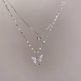 Double layer Butterfly Necklace