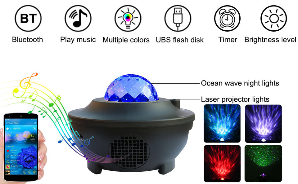 GALAXY OCEAN WAVE LIGHT PROJECTOR WITH BLUETOOTH