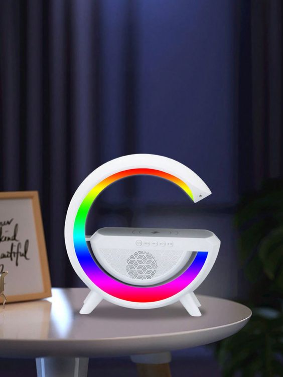 G" SHAPED SPEAKER RGB LIGHT TABLE LAMP WITH WIRELESS CHARGER