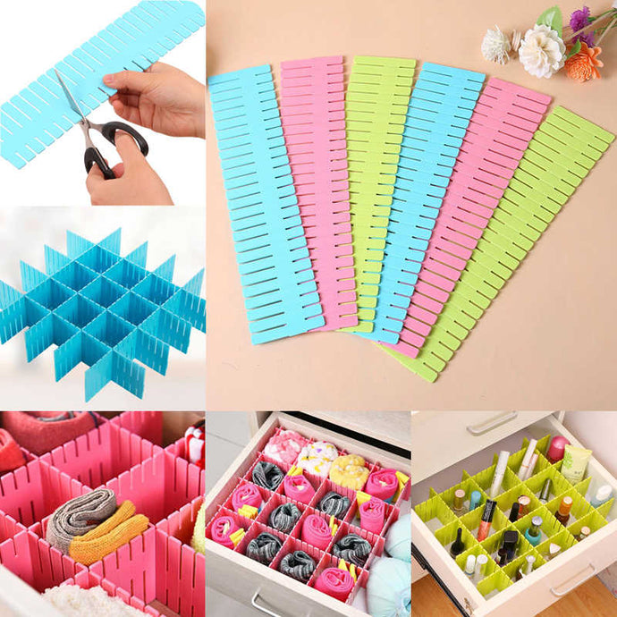 8 PCS ADJUSTABLE DRAWER ORGANIZER
