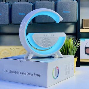 G" SHAPED SPEAKER RGB LIGHT TABLE LAMP WITH WIRELESS CHARGER