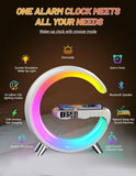 G" Shaped Speaker RGB Light Table Lamp With Wireless Charger