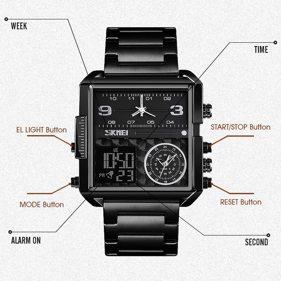 Stylish Triple Time Watch